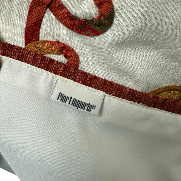 PIER 1 IMPORTS Table Runner Embroidered Harvest Floral and Leaves 14x70" - Picture 9 of 12